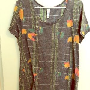 LulaRoe Classic T, Gray Floral
